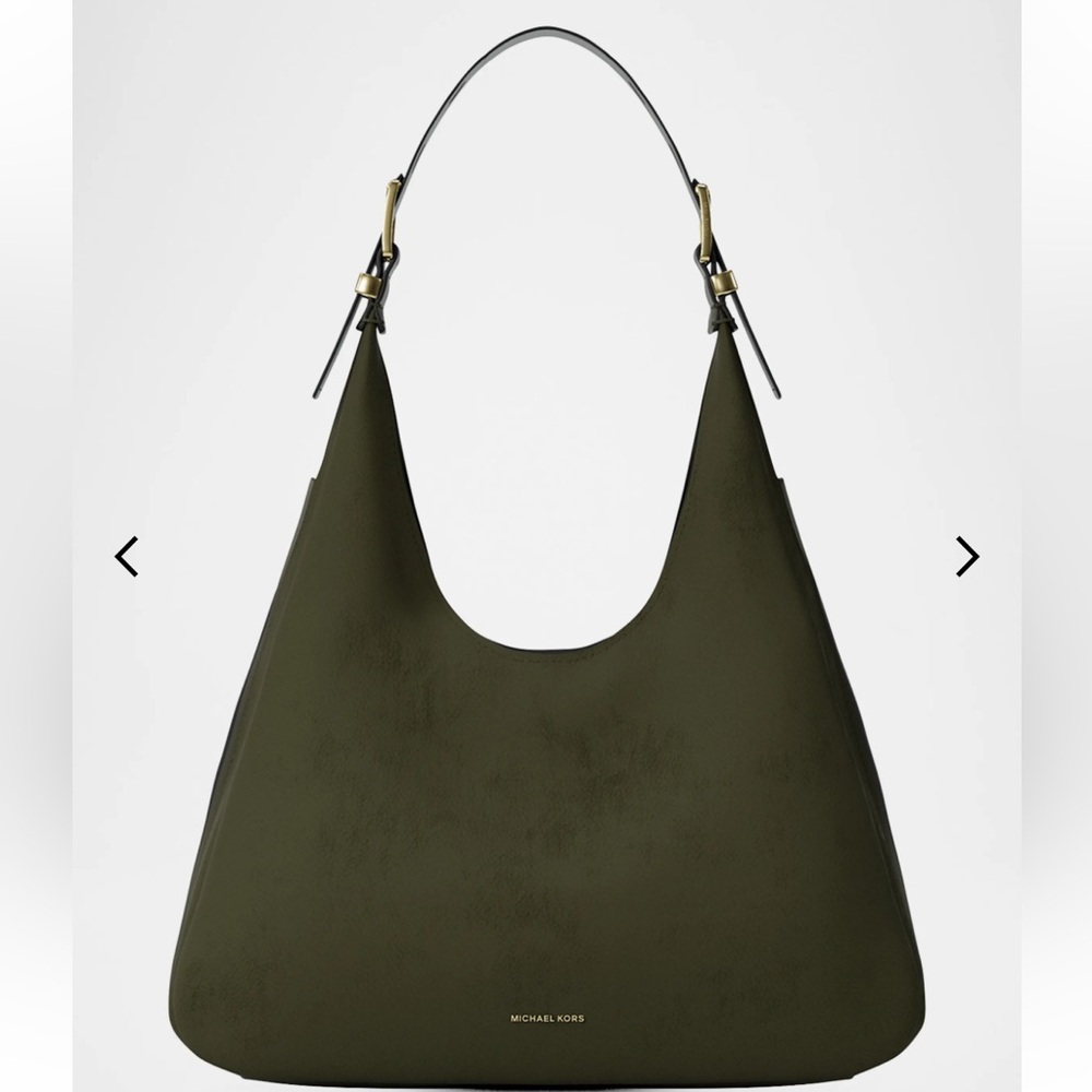 Michael Kors Olive Leather Hobo Shoulder Bag